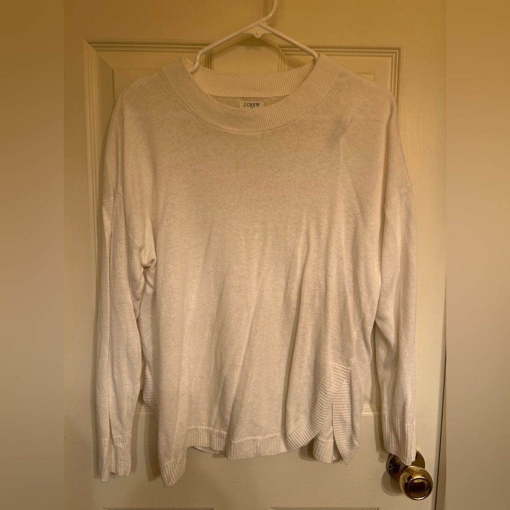 J. Crew Factory Women's White Crewneck Sweater